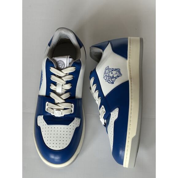 Versace Medusa Low Top Men’s Blue/White Leather Sneakers 9 US (42) IT NIB $750 main image 8